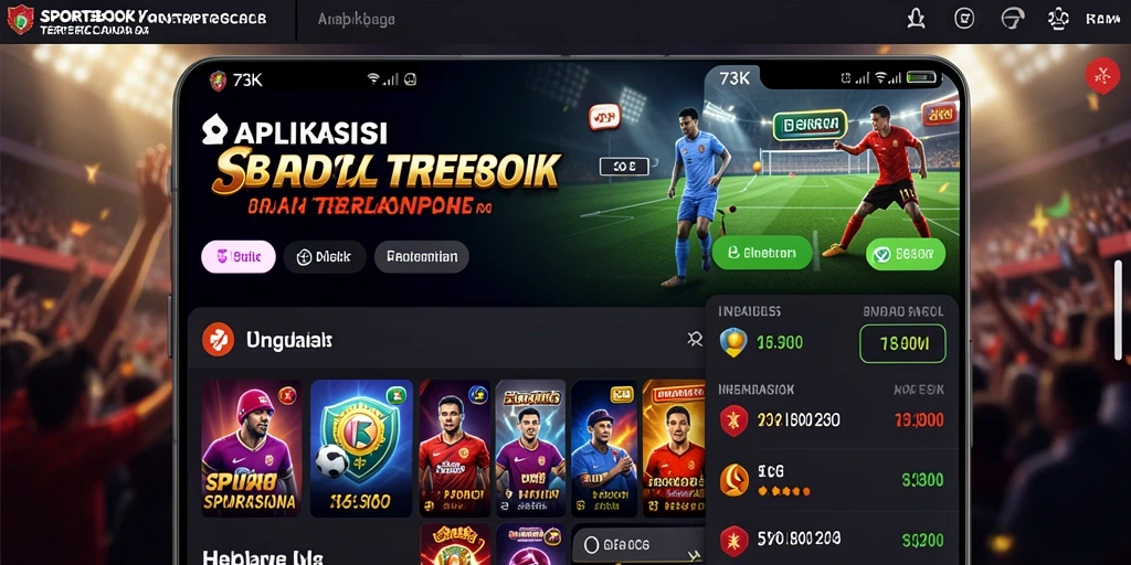 Tampilan utama aplikasi 73K menampilkan berbagai pilihan taruhan olahraga.