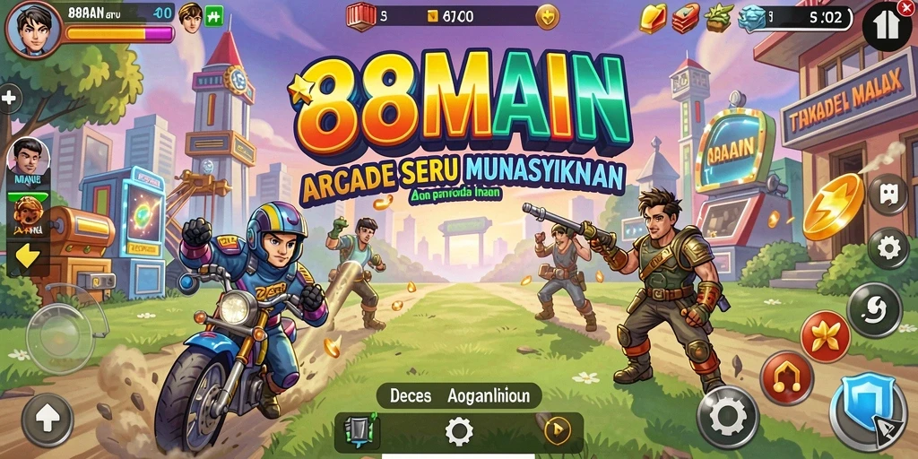 Tampilan gameplay seru dalam 88MAIN dengan tantangan Arcade yang menarik.