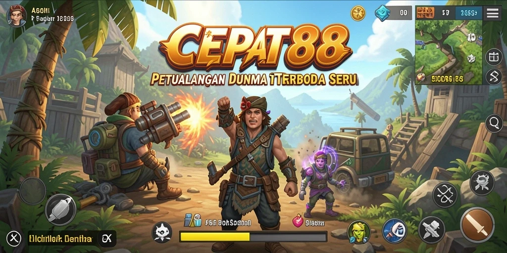 Screenshot gameplay CEPAT88 dengan eksplorasi dunia yang luas dan menarik.