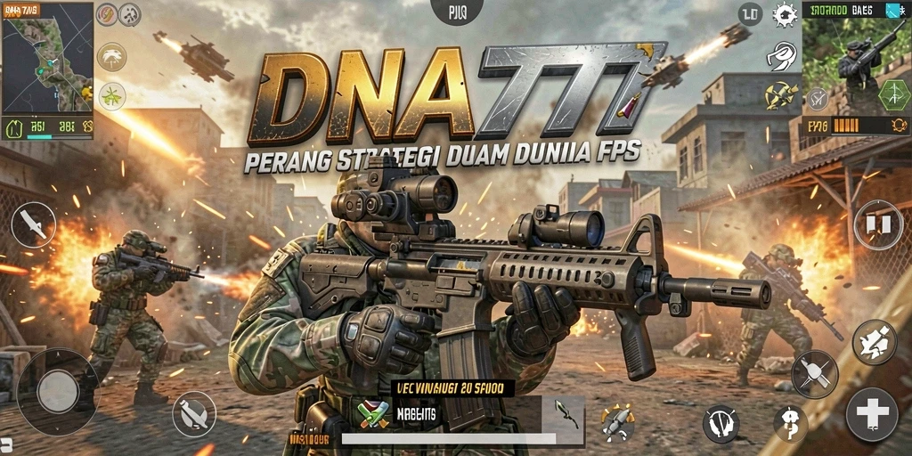 Tangkapan layar menunjukkan pertempuran intens dalam DNA777 dengan grafik realistis.