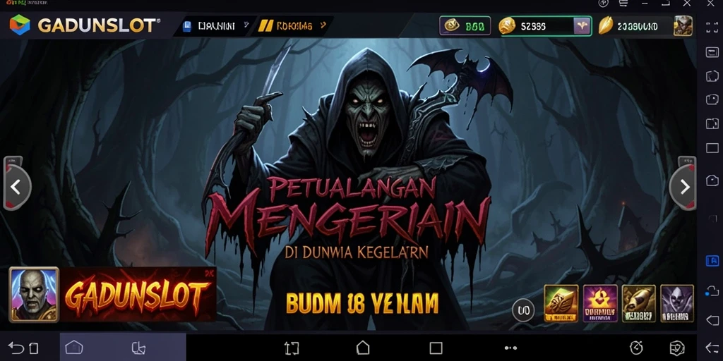 Gameplay GADUNSLOT menampilkan momen horor yang mendebarkan.
