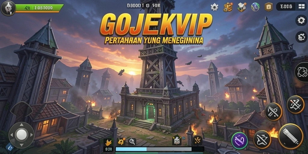 Screenshot gameplay Tower Defense yang menarik dari GOJEKVIP.