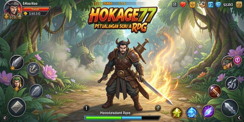 Screenshot gameplay HOKAGE77 yang menampilkan aksi pertempuran seru.