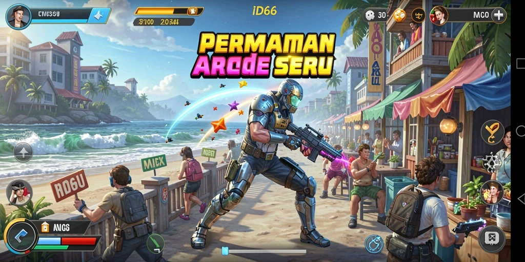 Screenshot utama ID66 menampilkan gameplay yang seru dan intens.