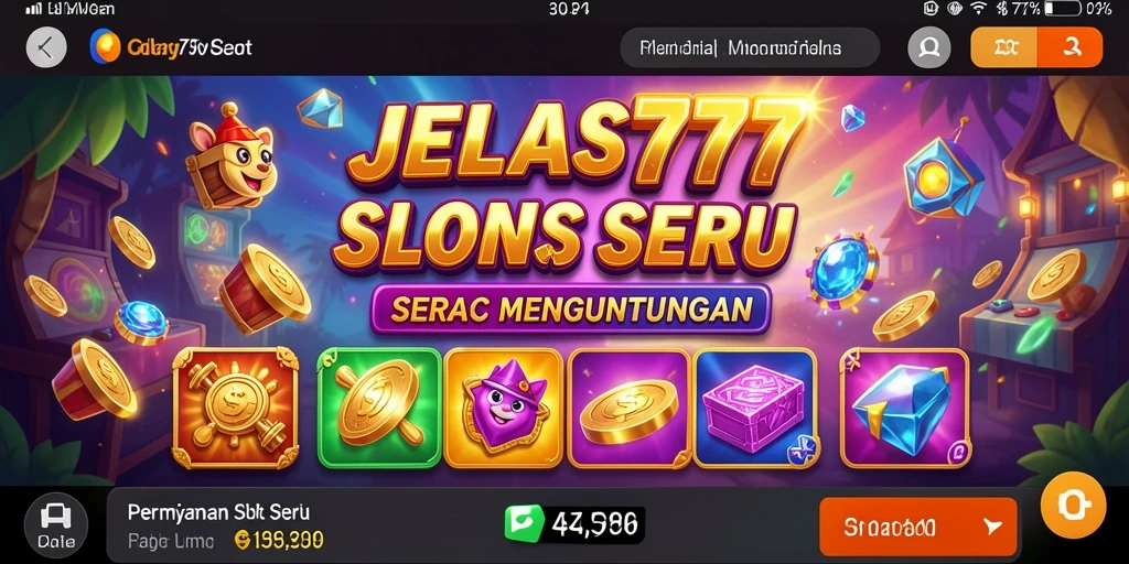 Tangkapan layar gameplay JELAS777 menunjukkan suasana slot yang mendebarkan.