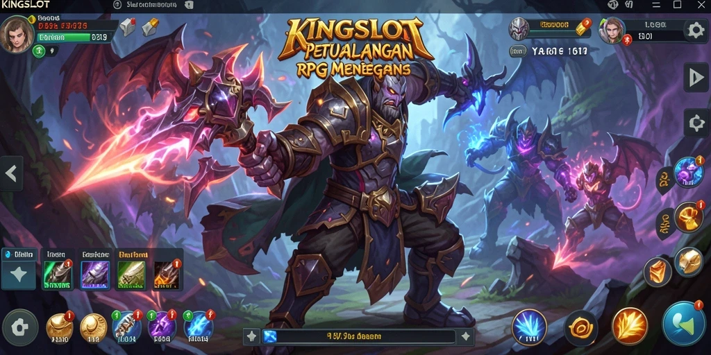 Tangkapan layar utama KINGSLOT menampilkan aksi seru dalam permainan RPG.