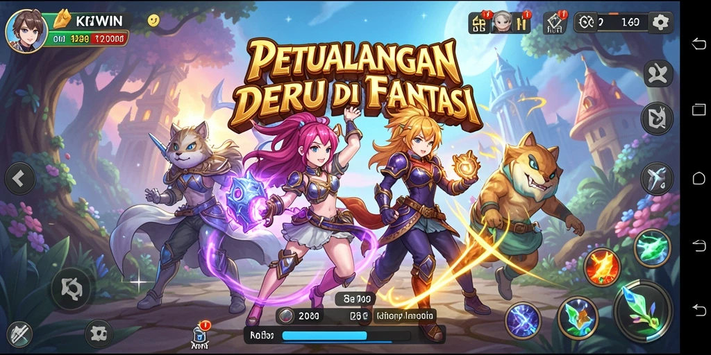 Screenshot gameplay KKWIN menampilkan aksi seru dan karakter Anime yang memukau.