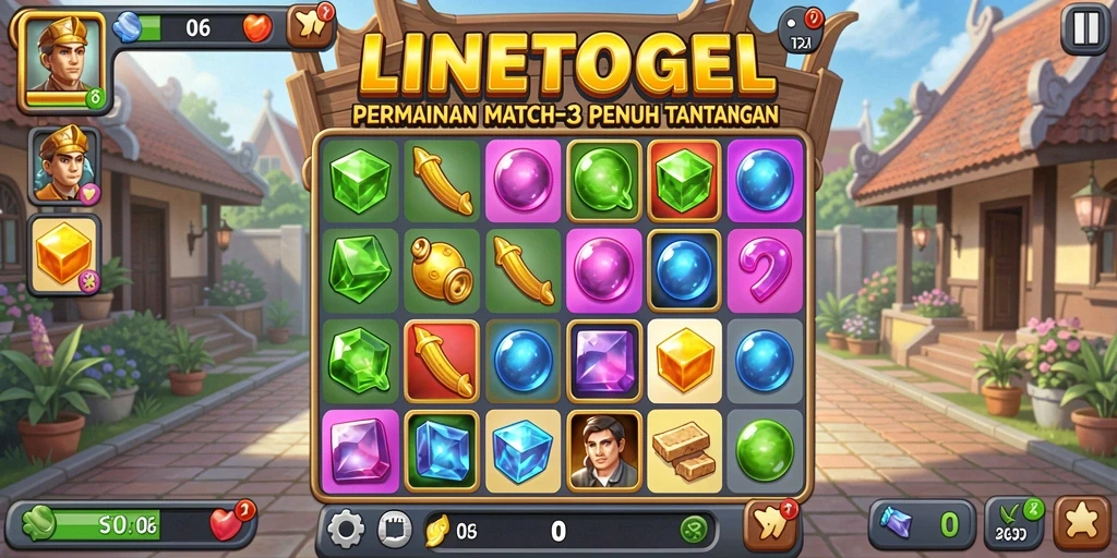 Screenshot gameplay LINETOGEL yang penuh warna dan seru.