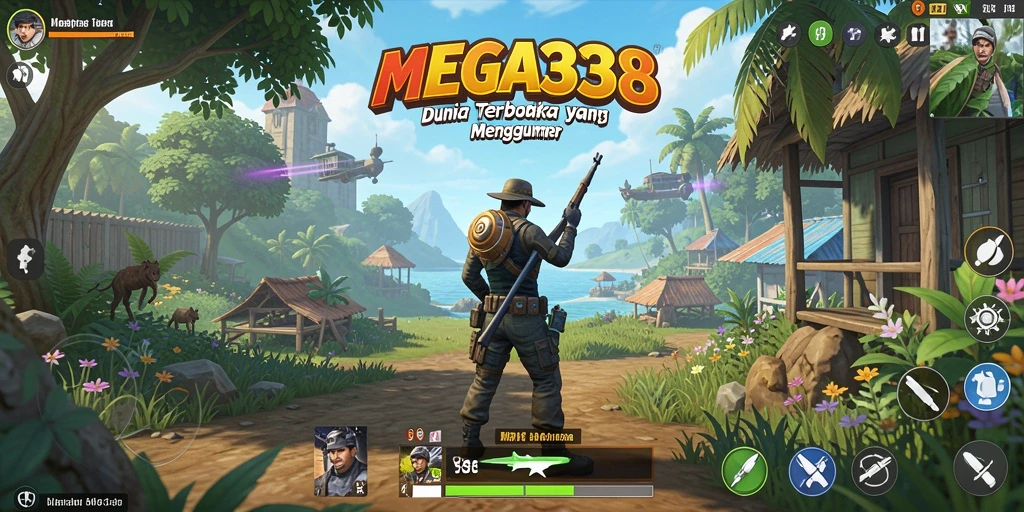 Tangkapan layar MEGA338 menampilkan eksplorasi dunia yang kaya dan beragam.