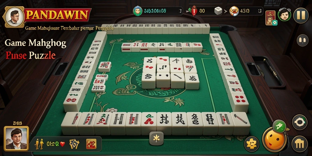 Screenshot gameplay PANDAWIN menampilkan keseruan permainan Mahjong yang menantang.