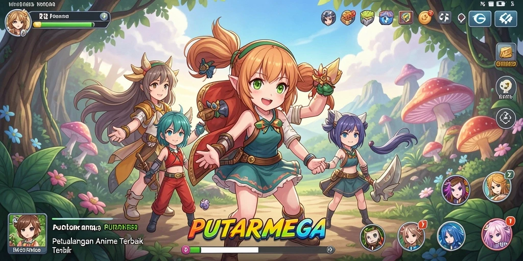 Gameplay PUTARMEGA yang menarik dan penuh warna.