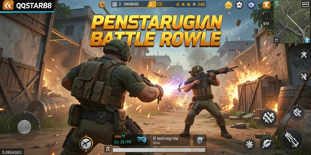 Screenshot gameplay QQSTAR88 yang menunjukkan aksi Battle Royale yang seru.
