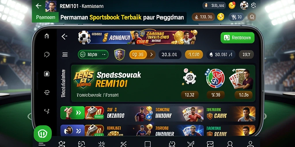 Tangkapan layar gameplay REMI101 menampilkan taruhan olahraga yang mendebarkan.