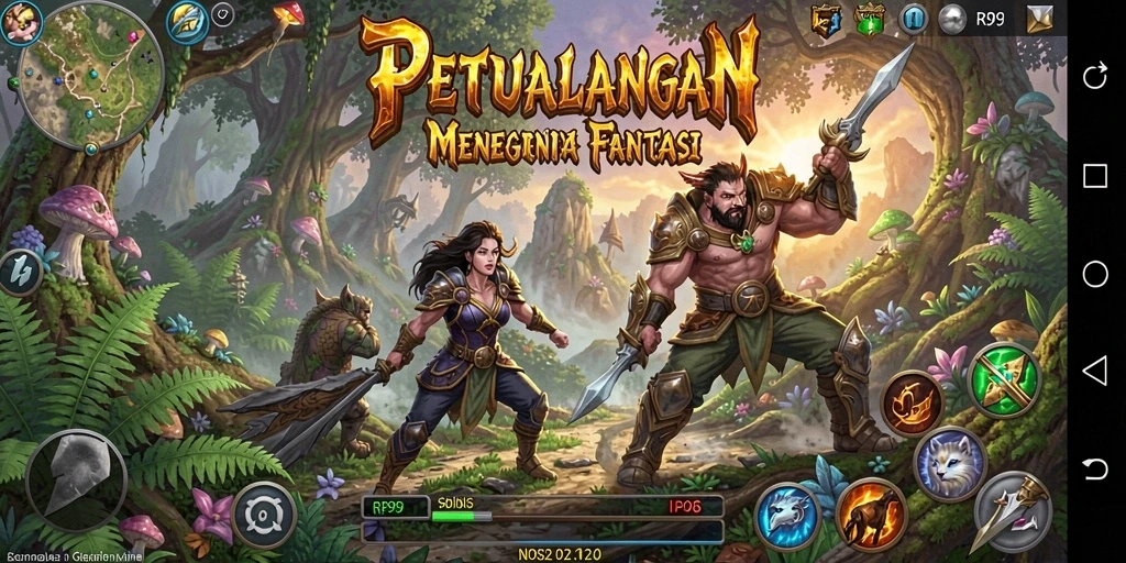 Screenshot utama RP99 menampilkan gameplay seru dan intrik dunia petualangan.