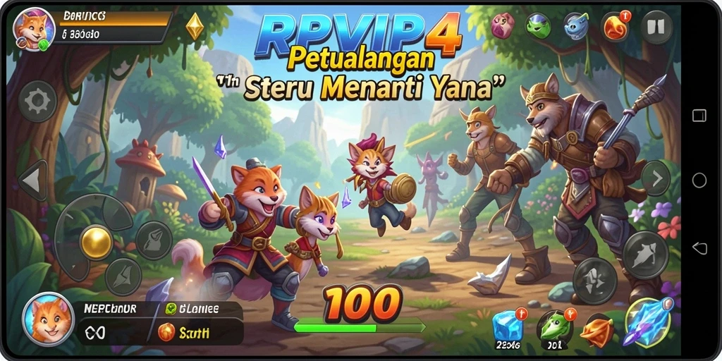 Tampilan gameplay petualangan yang memukau dalam RPVIP4.