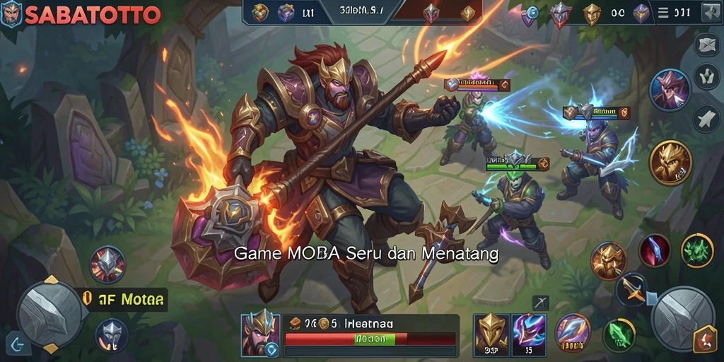 Screenshot gameplay epic dari SABATOTO yang penuh aksi MOBA.