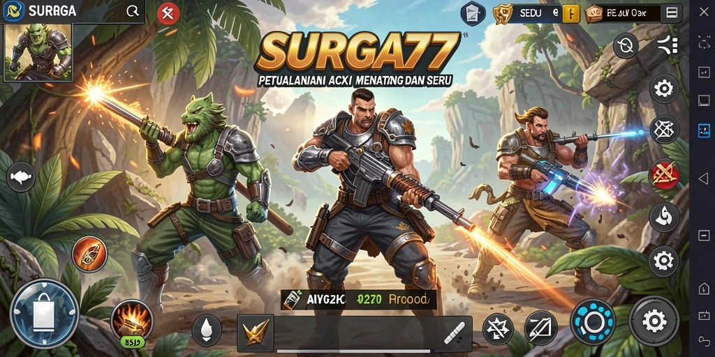 Tangkapan layar SURGA77 menampilkan aksi menegangkan dalam pertempuran.