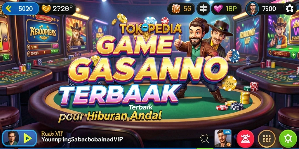 Screenshot bermain di TOKOPEDIAVIP menampilkan suasana kasino yang mendebarkan.
