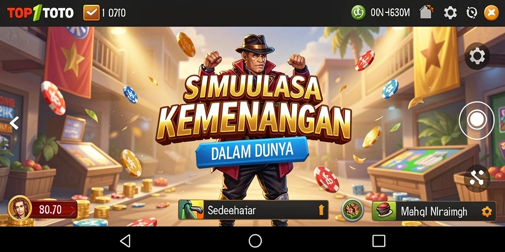 Screenshot utama dari gameplay TOP1TOTO menampilkan aksi seru dalam simulasi.